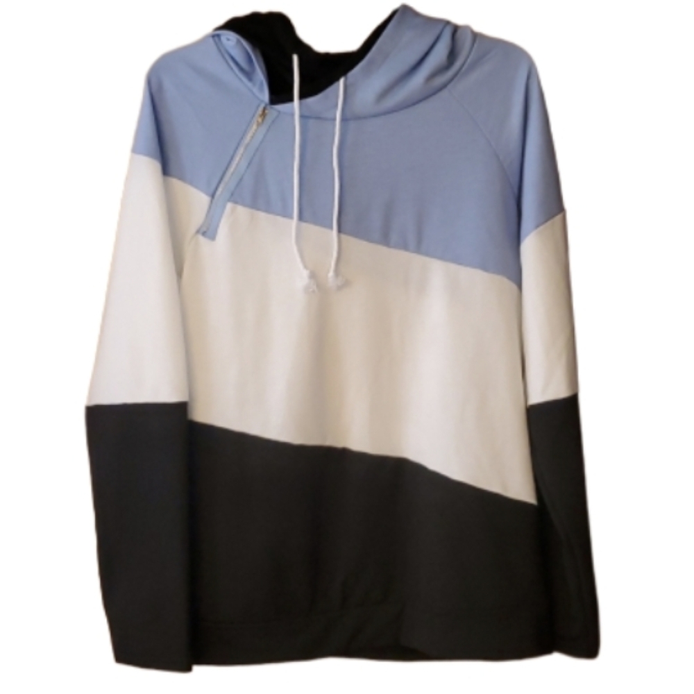 Boutique Womans Oversized Moto Style Hoodie Sweatshirt‎ Size Medium